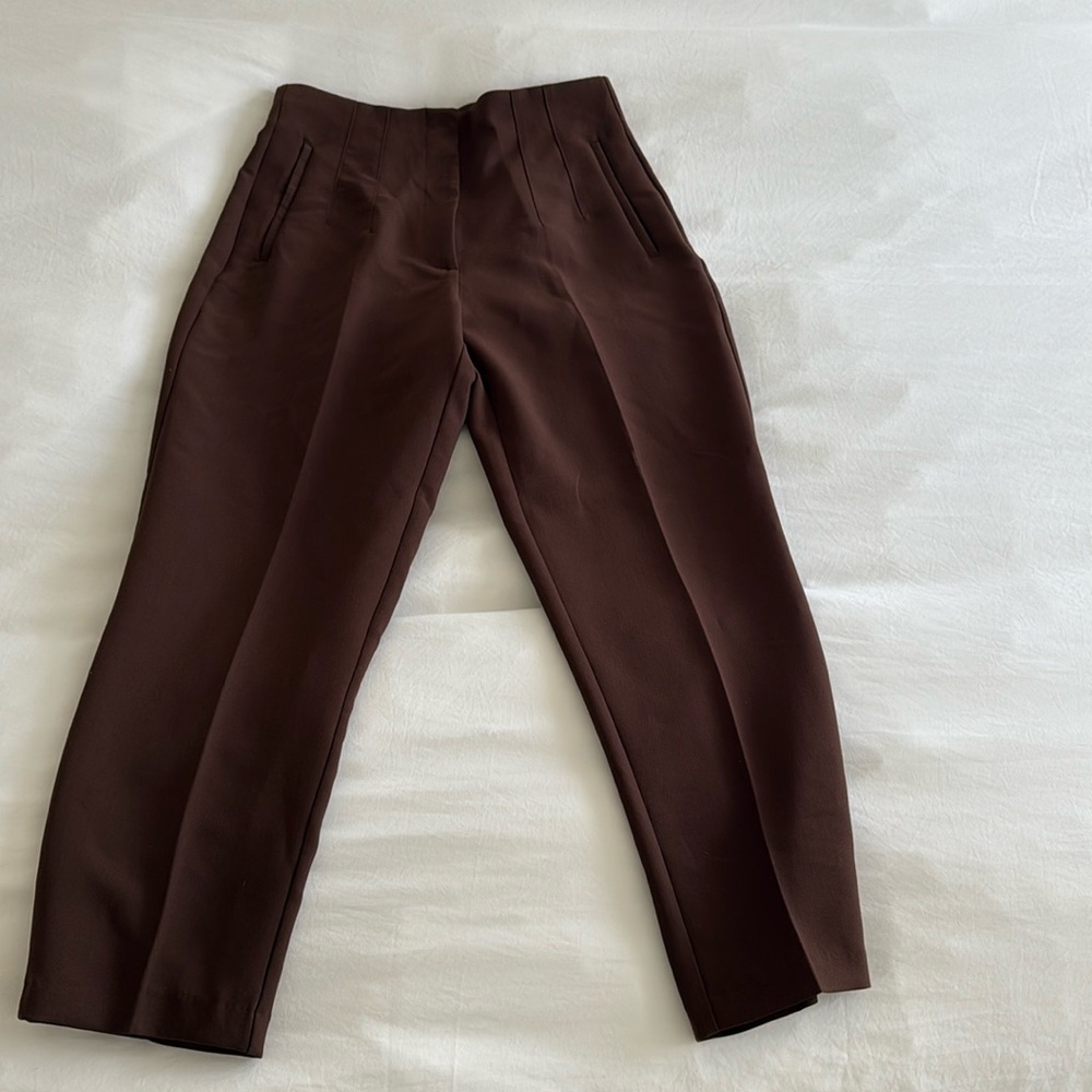 Brown Zara high waist pants